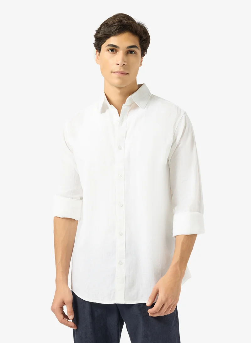 ريبلز مع نمشي Mens Linen Blend Long Sleeves Shirt